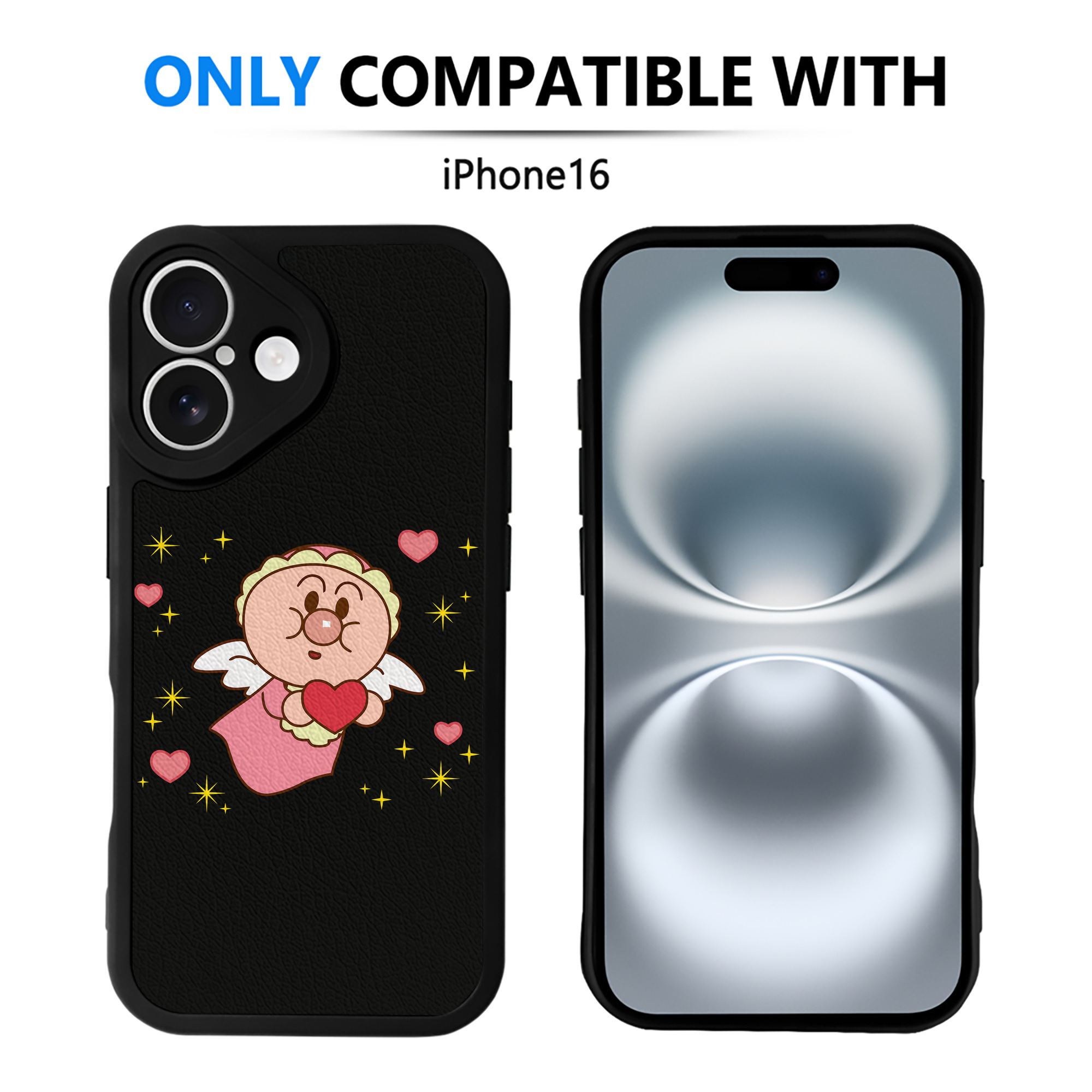 （画像用） アンパンマン Anpanman 【iPhone 16シリーズ対応】シリコンスマホケース（レザー調） 材質：シリコン